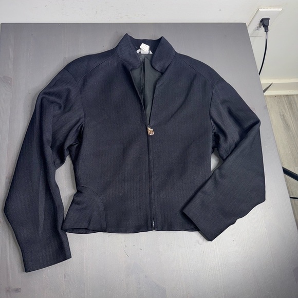 1990's Gianni Versace Couture Black Lightweight Blazer/ Jacket - Picture 8 of 12